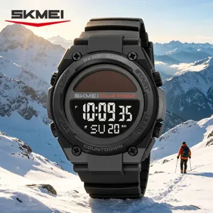 SKMEI reloj deportivo digital solar para hombre, impermeable reloj de pulsera táctico.