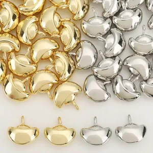 Chinesischer Stil 3D Aufgeblasen Massiver Sycee Anhänger Glücksbringer Kupfer Vergoldet 18K Silber Glatt DIY Halskette Armband Zubehör