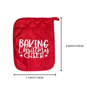 Gant de four matelassé rouge de Noël résistant à la chaleur manique de cuisine