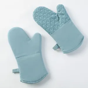 Gants d'Isolation Thermique de Cuisine en Silicone Gants de Four à Micro-ondes Épaissis Résistants aux Hautes Températures Antidérapants Cuisson