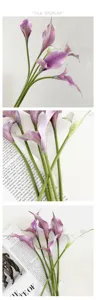 Fleur de calla artificielle violette EVA rétro tige unique déco maison photo accessoires