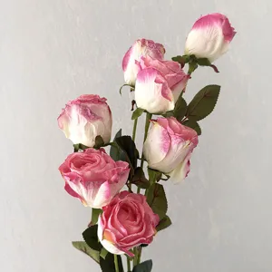 Bouquet de roses artificielles vintage françaises pour décoration intérieure et accessoires photo