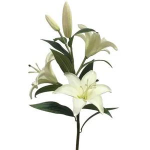 High-end artificial lily flower bouquet for home wedding decoration, realistic fake floral.
