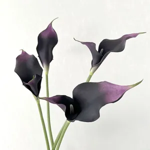 Fleur de Calla artificielle tige simple violet foncé décoration maison accessoire photo