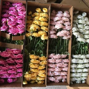 Künstliche Teerose Blumensträuße in Kartons, mehrfarbige Dekoblüten für Heim und Party.