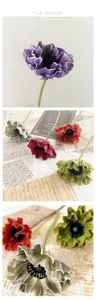 Artificial Iceland Poppy single stem PU flower home table decor floral arrangement