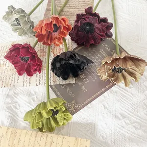 Artificial Poppy Flower PU Simulation Iceland Poppy Home Table Decor Floral Arrangement
