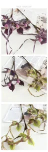 Fiore artificiale di orchidea pantofola in seta per decorazione soggiorno e composizione.