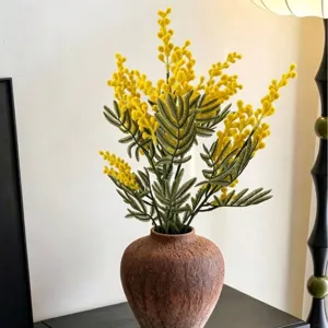 Künstliche Mimose Seide Blume Gefälschte Blumen Flauschige Textur Hochzeit Zuhause Wohnzimmer Dekoration Blumen Gesteck Strauß