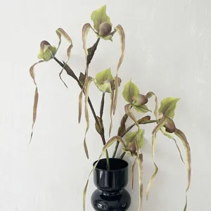 Orchidea Scarpetta di Venere Artificiale Fiore di Seta Decorazione Soggiorno Casa