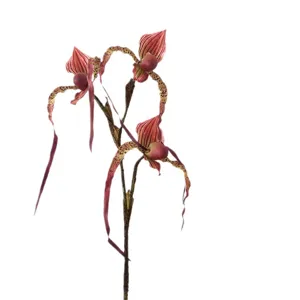 Fiore artificiale orchidea pianella di Venere in seta pianta finta decorazione casa