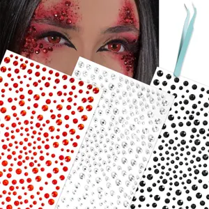 Face rhinestone stickers body crystal gems makeup DIY self-adhesive face jewels with tweezer