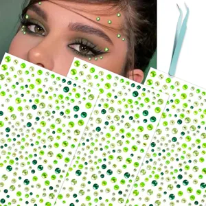 Acrylic Face Gems Rhinestone Stickers For Eye Makeup Fairy Festival Facial Jewelry Body Art Decorations Self Adhesive Crystal Gems