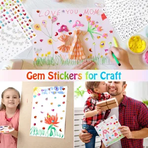 Gem stickers for craft diy diamond pearl cute star heart round butterfly stickers decoration