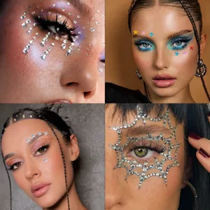 Strass visage etoiles diamants maquillage festival autocollants brillants pour les yeux.