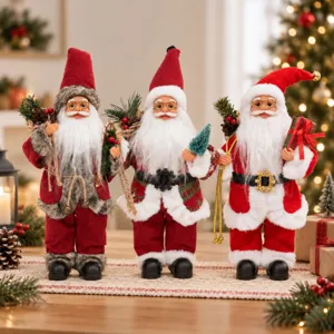 Statuina Babbo Natale decorazione da tavolo, 30cm decor festivo per atmosfera natalizia.