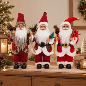 Figurine di Babbo Natale decorazione da tavolo set festivo di tre pezzi decorazione