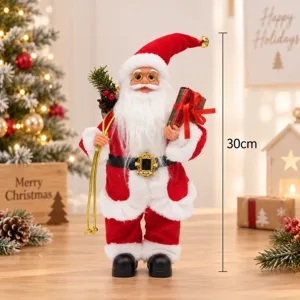 Statuina Babbo Natale 30cm decorazione tavola festiva ornamento festa di Natale