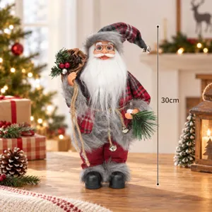 Statuetta Babbo Natale 30cm Decorazione Tavolo Festiva Addobbo Natalizio Casa