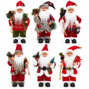 Statuette Babbo Natale 30cm Decorazione Tavolo Festiva Addobbi Natalizi per Festa