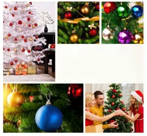 Boules de Noël décoratives pour sapin brillante mate ornements de fête suspendus