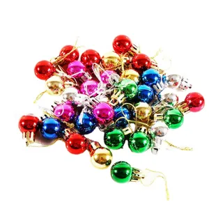 24pcs 2cm Mini Boules de Noël Décoration Sapin Brillantes Colorées Ornements Suspendus Fête Fêtes