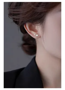 Pendientes de parte trasera plana de titanio, joyería de piercing de doble cristal.