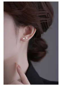 Pendientes de tuerca redondos de titanio minimalistas para mujer joyas de cartilago finas