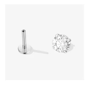 Titanio Plano Trasero Labret Piercing Detalle Joya Alta Calidad Cuerpo Piercing Tachuela
