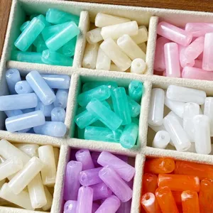 Cuentas cilindricas de jade de imitacion coloridas para hacer joyas de bricolaje collares.