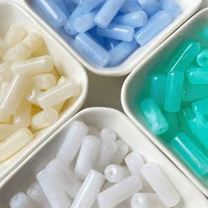 Cuentas de imitación de jade cilíndricas teñidas serie nube materiales sueltos para joyería