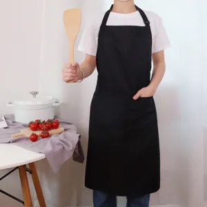 Waterproof Kitchen Apron Polyester Solid Color Minimalist Cooking Chef Apron For Restaurant Cafe Florist Working