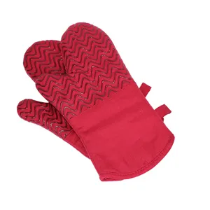 Verdickte Silikon Ofenhandschuhe aus Baumwolle, hitzebeständige Handschuhe für Küche.