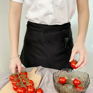 Grembiule da Cucina Chef in Poliestere Impermeabile Con Tasche Per Ristorante Cottura Cameriere