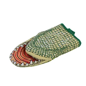Cartoon crocodile oven mitt heat resistant BBQ kitchen glove thick anti-scald kitchen tool