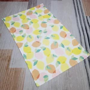 Cotton kitchen dish towel with fresh lemon print, soft and absorbent hand towel daily