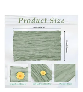 Bohemian style crinkle gauze napkin placemat for home decor wedding party 50x50cm