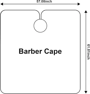 Waterproof barber cape for salon use, professional hair cutting gown with secure snap closure.