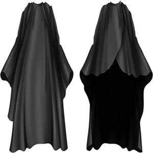 Waterproof black salon hairdressing cape haircut apron for professional styling use.