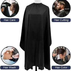 Waterproof salon hair cutting cape barber gown black styling cloth for hair styling and care