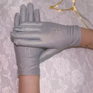 Donne guanti estivi sottili elasticità ricamo floreale protezione solare eleganti