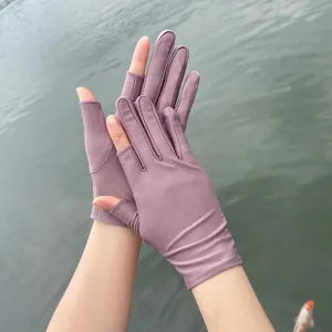 Ice silk sun protection half-finger gloves for summer outdoor cycling and driving protection.