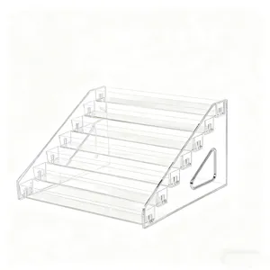 Transparent Acrylic Tiered Storage Rack Desktop Organizer Clear Display Stand For Craft Supplies Small Bottles