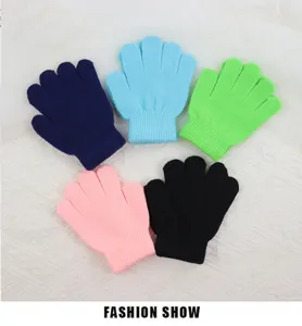 Children cute knit five-finger gloves colorful warm winter daily wear colorful options