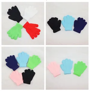 Kids colorful knitted gloves set, soft thermal performance gloves for children daily wear and dance.