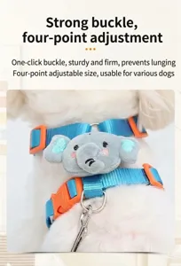 Niedliches Elefanten Plüsch Hunde Geschirr und Leine Set mit verstellbarem Design.