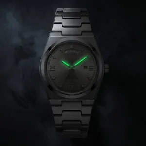 Men quartz watch stainless steel strap luminous hands dual calendar luxury business wrist watch