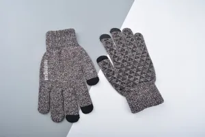 Gants d'hiver chauds en tricot pour hommes, tactiles et antidérapants pour le cyclisme extérieur.