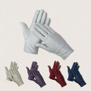 Women Sun Protection Gloves Summer Thin Spandex Elastic Touch Screen Polka Dot Driving Gloves Outdoor Handwear