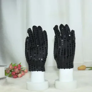 Black sequin gloves for stage performance party dance costume accessories adult size